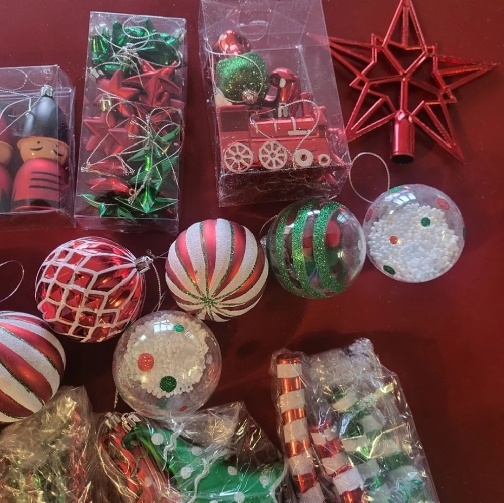 Christmas Ornaments New Alupssuc 95pcs Balls Set Red Green Plastic Shatterproof